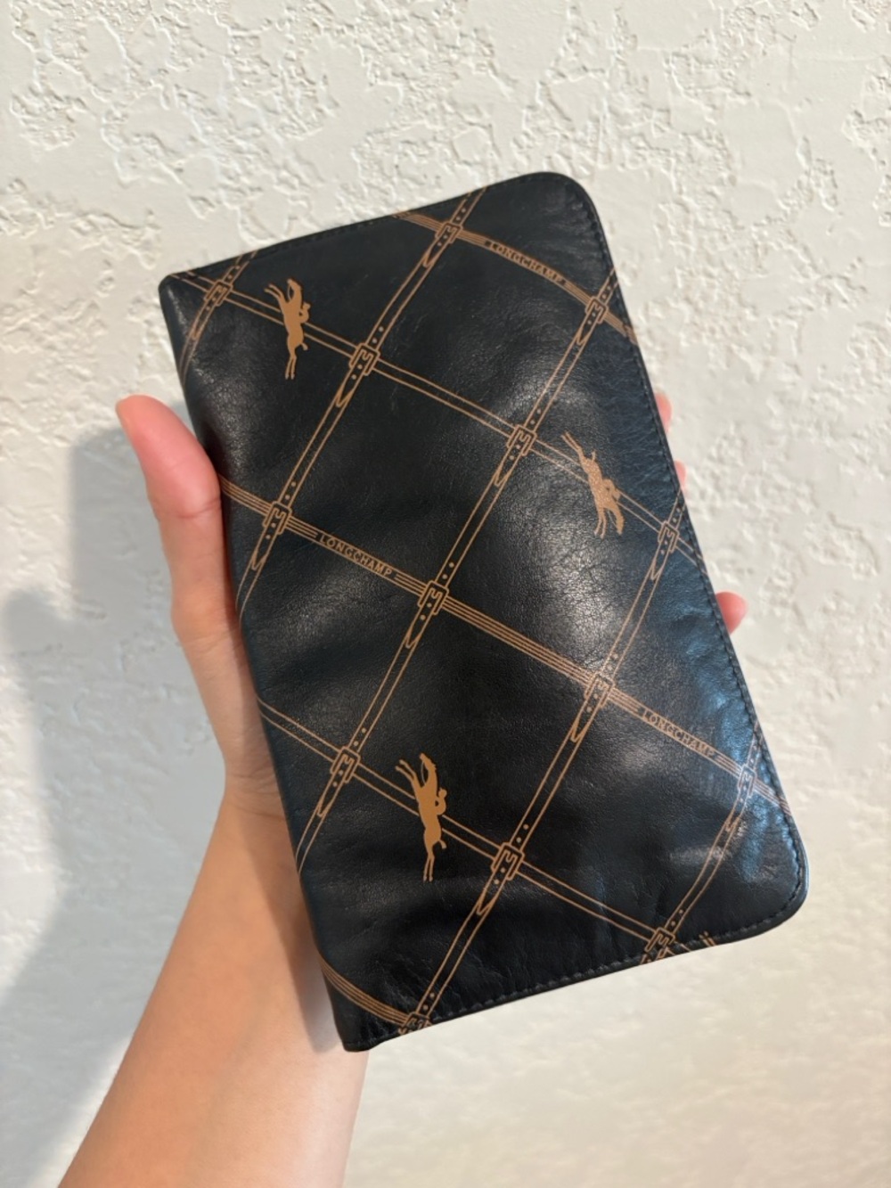Longchamp Black Clutch with Tan Horse Print - Picture 10 of 10